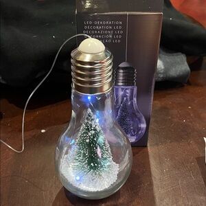 LED Light Bulb Ornament with Tree